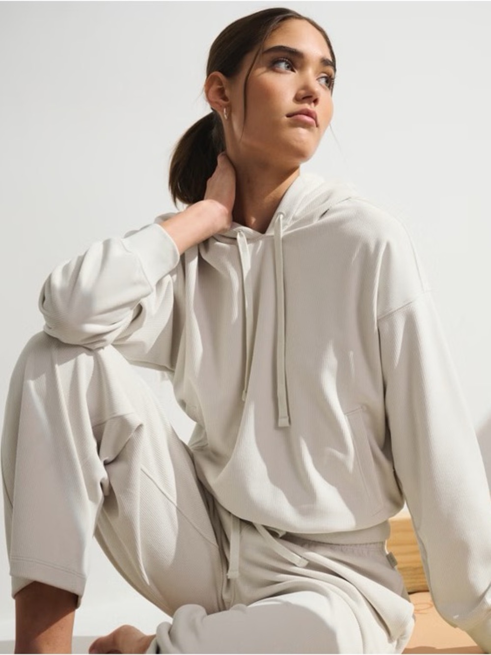 ribbed wide-leg lounge set